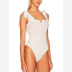 FREE  PEOPLE Lola Shoulder Ties Bodysuit Women's Size Small Ivory